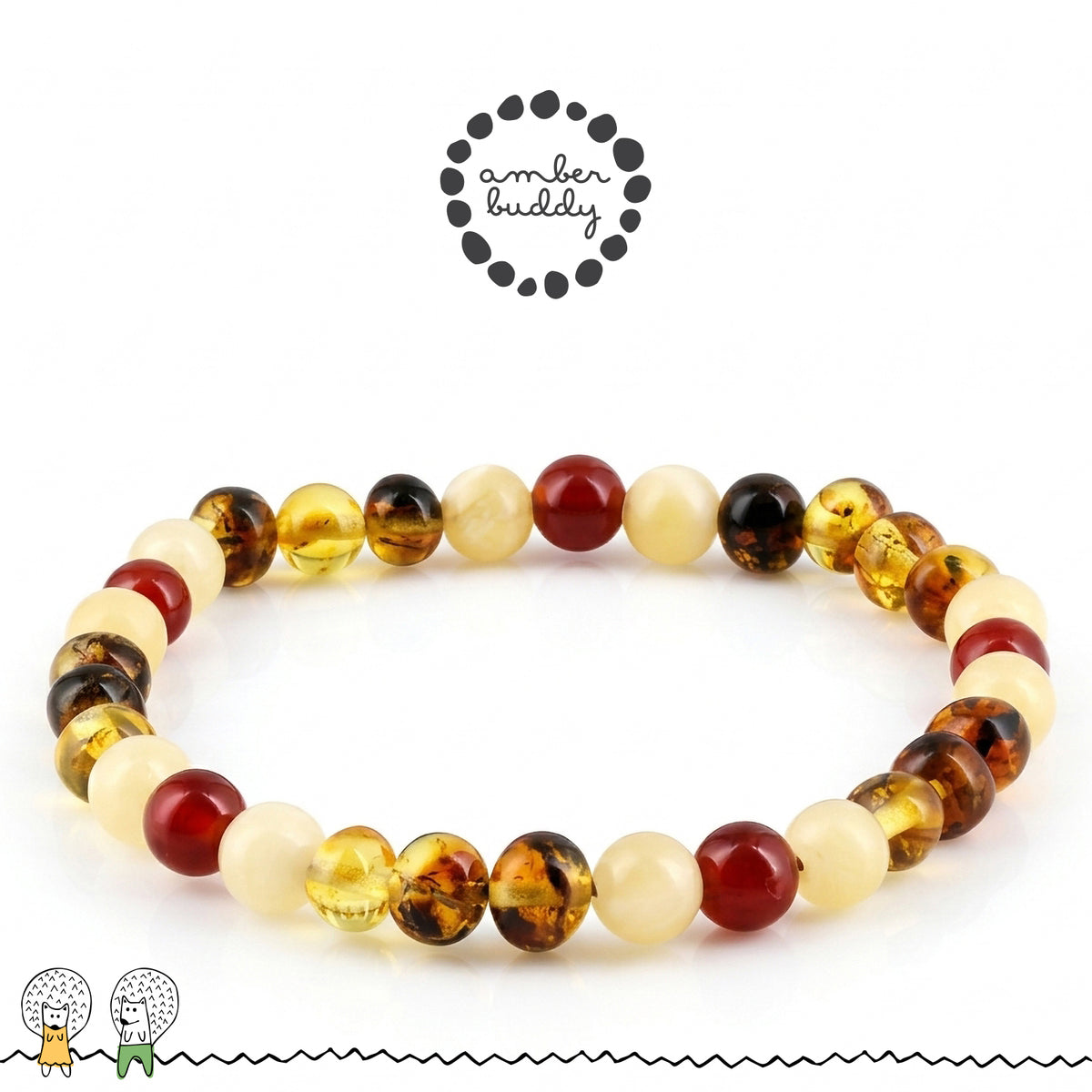 GELANG AMBER UNTUK DEWASA KOMBINASI RED AGATE, YELLOW JADE. BLE272