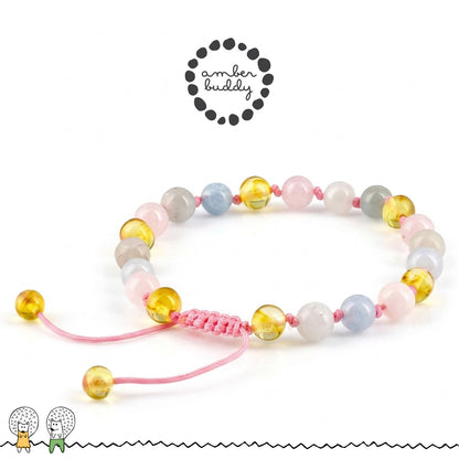 GELANG MORGANITE & BALTIC AMBER UNTUK DEWASA G01