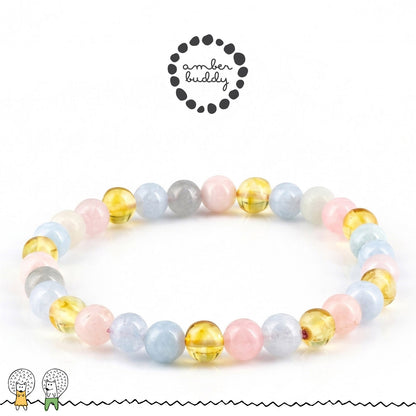 GELANG MORGANITE & BALTIC AMBER UNTUK DEWASA G01