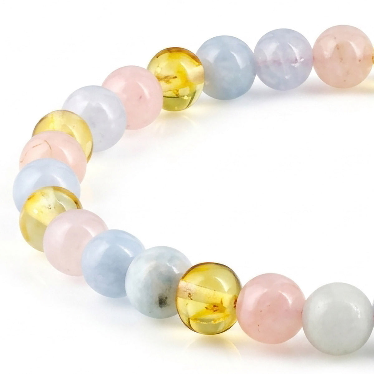 GELANG MORGANITE & BALTIC AMBER UNTUK DEWASA G01