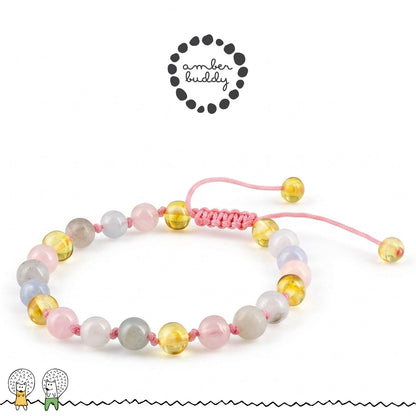 GELANG MORGANITE & BALTIC AMBER UNTUK DEWASA G01