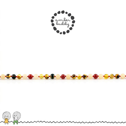 KALUNG DEWASA AMBER DENGAN RED AGATE, YELLOW JADE. BLE272