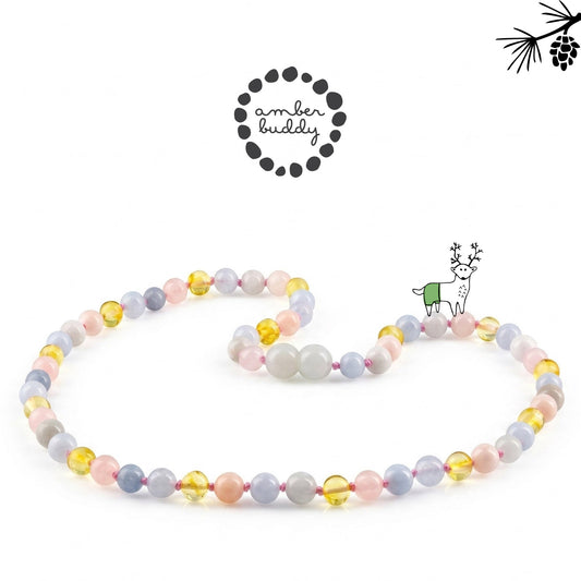 KALUNG MORGANITE & BALTIC AMBER UNTUK DEWASA G01