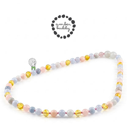 KALUNG MORGANITE & BALTIC AMBER UNTUK DEWASA G01