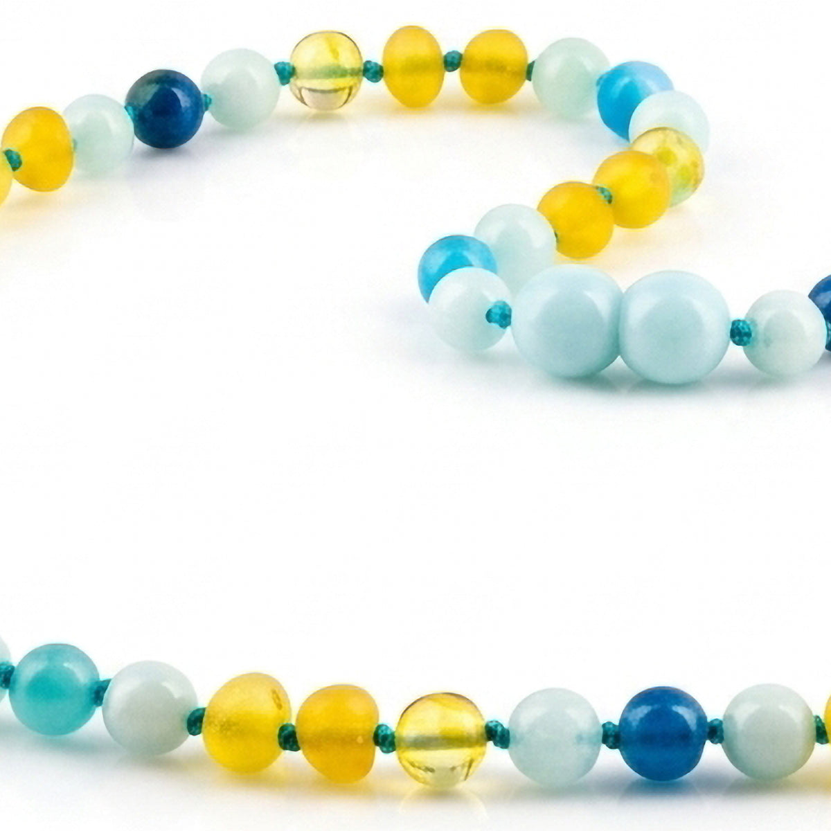 KALUNG DEWASA AMBER DENGAN SKY BLUE JADE & BLUE LACE AGATE. BLE269