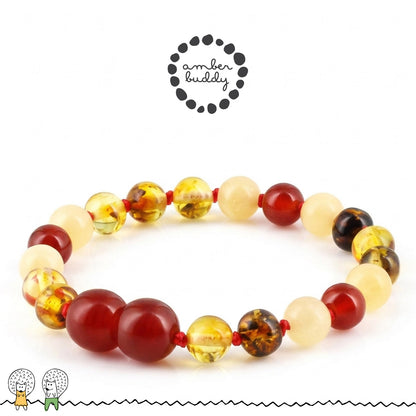 SET BAYI AMBER DENGAN RED AGATE, YELLOW JADE. LE585