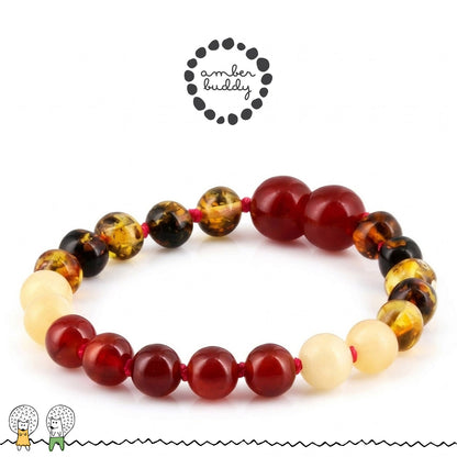 SET BAYI AMBER DENGAN RED AGATE, YELLOW JADE. LE586