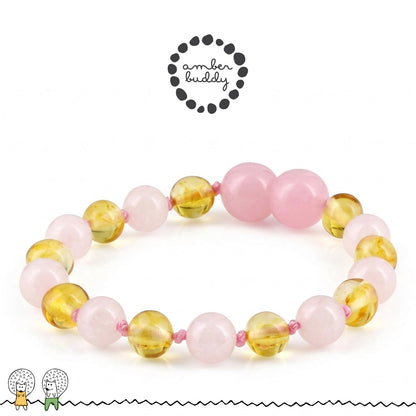 SET BAYI AMBER DENGAN ROSE QUARTZ. LE584