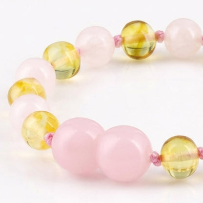 SET BAYI AMBER DENGAN ROSE QUARTZ. LE584