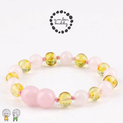 SET BAYI AMBER DENGAN ROSE QUARTZ. LE584