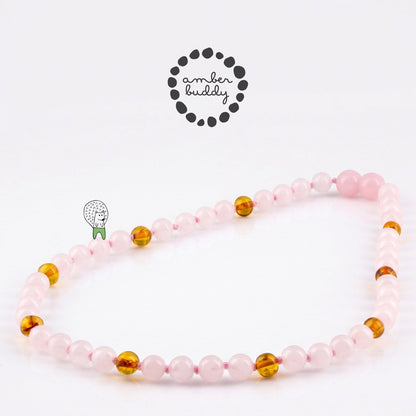 KALUNG ROSE QUARTZ & BALTIC AMBER UNTUK JUNIOR G03