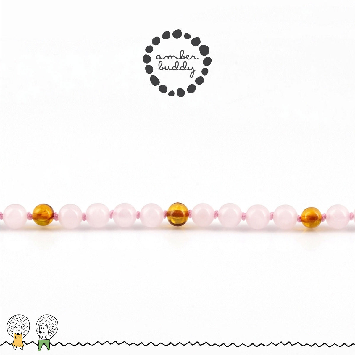 KALUNG ROSE QUARTZ & BALTIC AMBER UNTUK JUNIOR G03