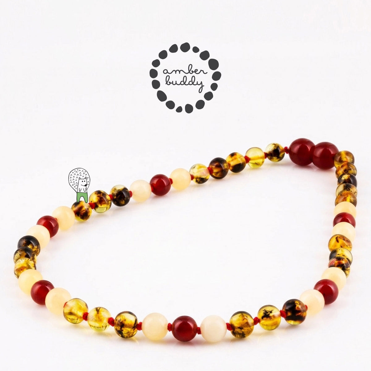 SET BAYI AMBER DENGAN RED AGATE, YELLOW JADE. LE585