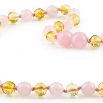 KALUNG AMBER JUNIOR DENGAN  ROSE QUARTZ. JN125