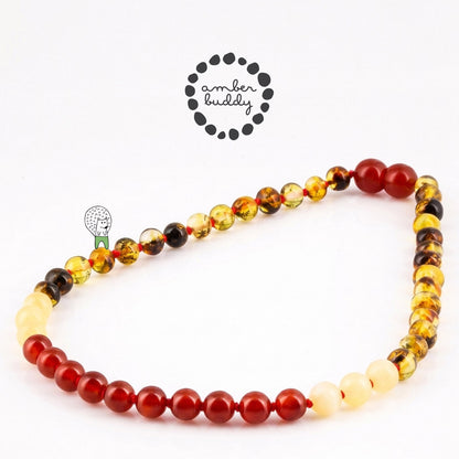 SET BAYI AMBER DENGAN RED AGATE, YELLOW JADE. LE586