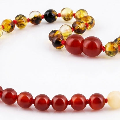 SET BAYI AMBER DENGAN RED AGATE, YELLOW JADE. LE586