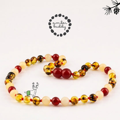 SET BAYI AMBER DENGAN RED AGATE, YELLOW JADE. LE585