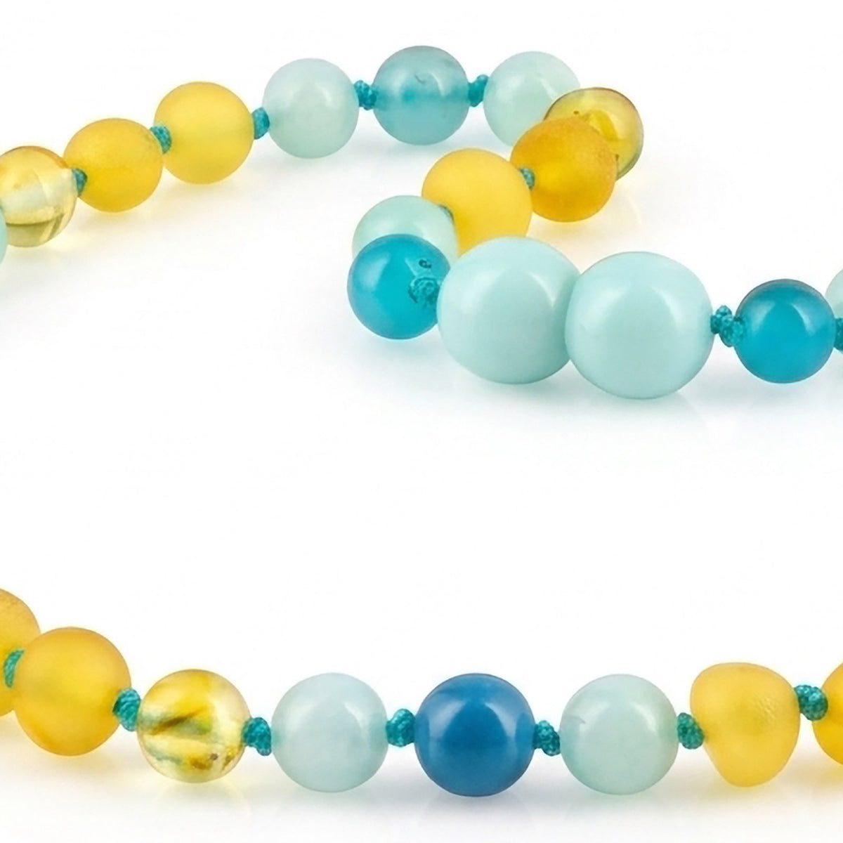 SET BAYI AMBER DENGAN SKY BLUE JADE & BLUE LACE AGATE. LE582