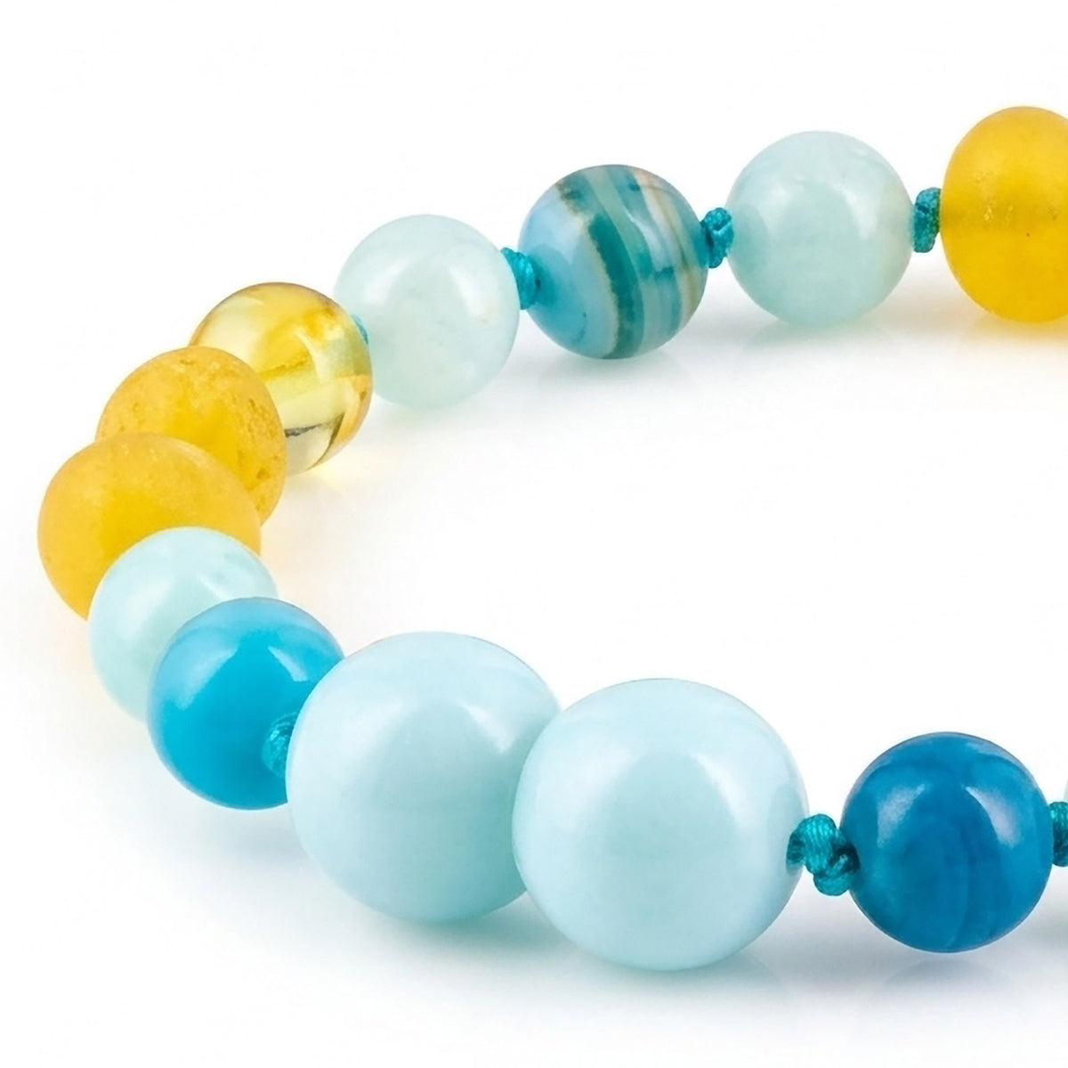 SET BAYI AMBER DENGAN SKY BLUE JADE & BLUE LACE AGATE. LE582