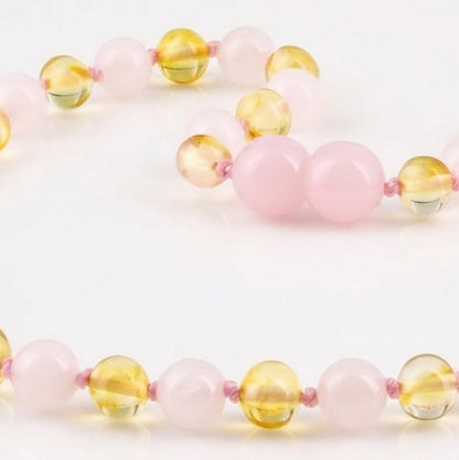 SET BAYI AMBER DENGAN ROSE QUARTZ. LE584