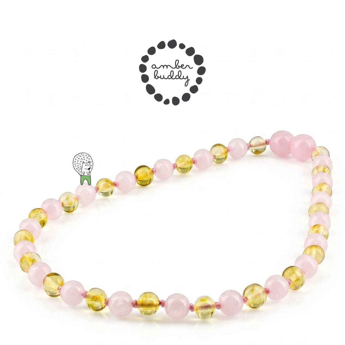 SET BAYI AMBER DENGAN ROSE QUARTZ. LE584
