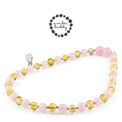 SET BAYI AMBER DENGAN ROSE QUARTZ. LE584