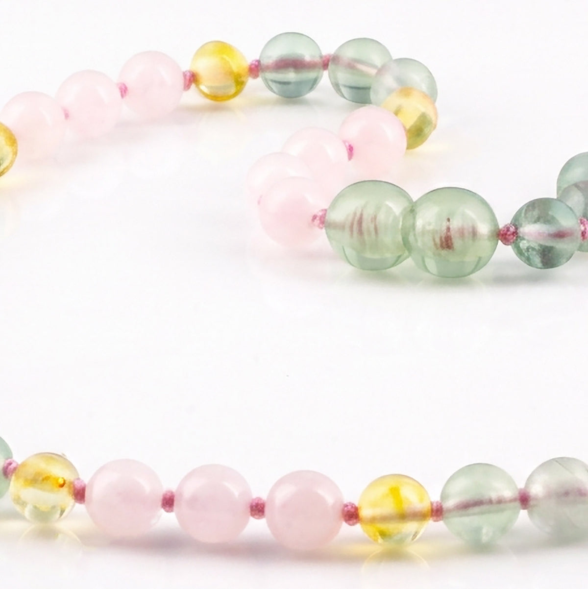 KALUNG FLOURITE, ROSE QUARTZ & BALTIC AMBER UNTUK JUNIOR G02