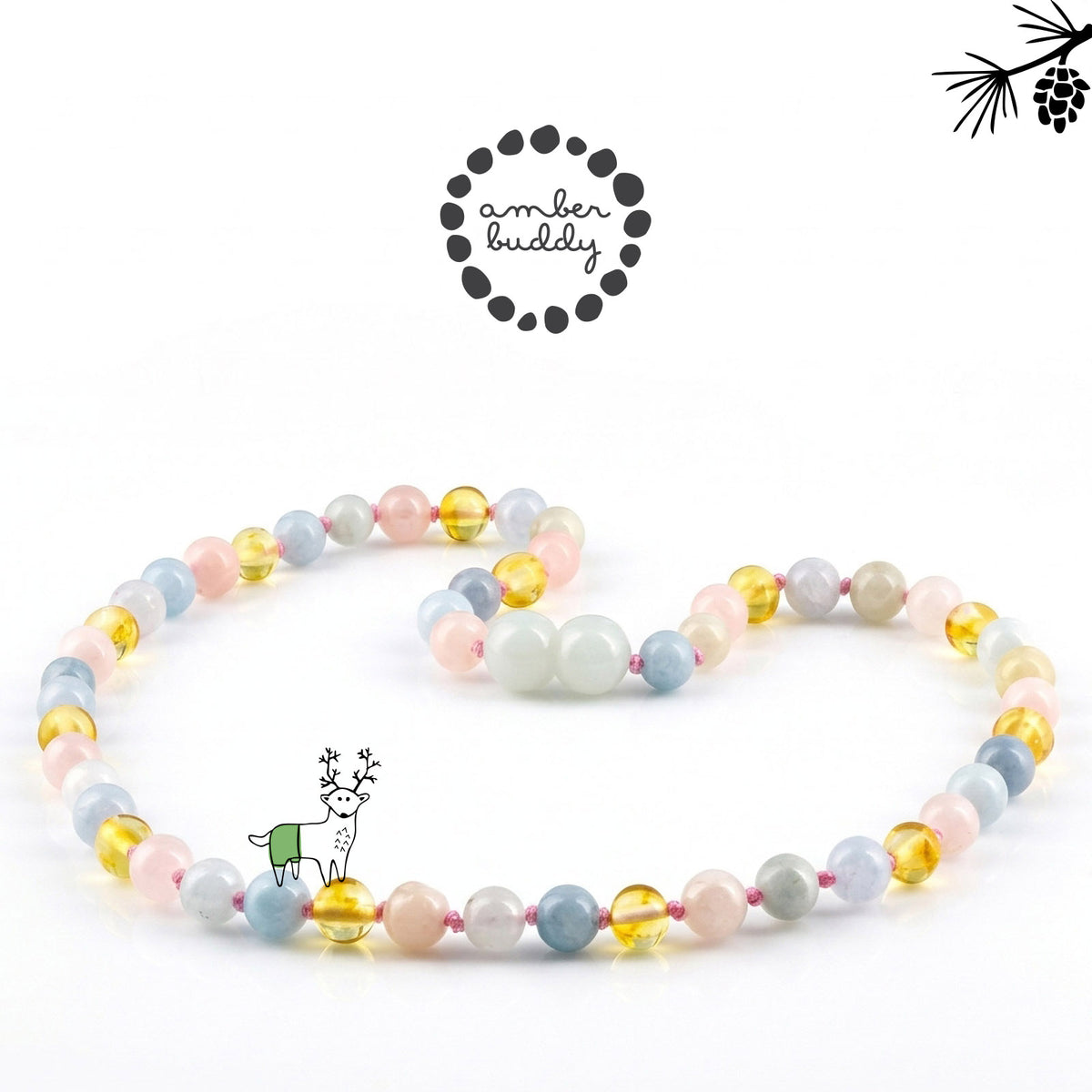 KALUNG MORGANITE & BALTIC AMBER UNTUK JUNIOR G01