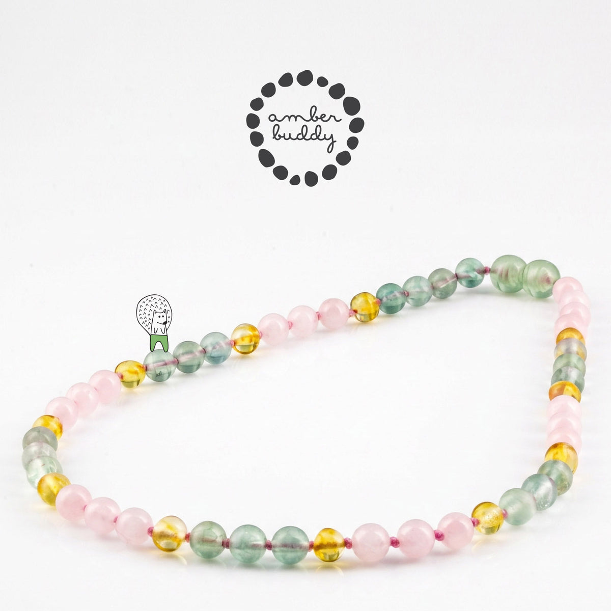 KALUNG FLOURITE, ROSE QUARTZ & BALTIC AMBER UNTUK JUNIOR G02