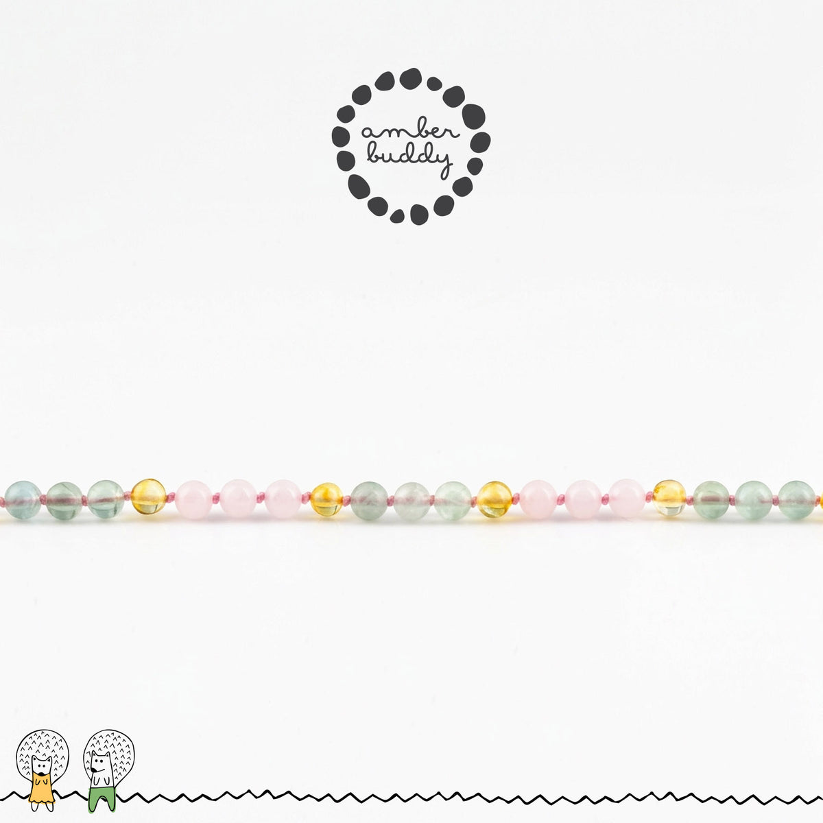 KALUNG FLOURITE, ROSE QUARTZ & BALTIC AMBER UNTUK JUNIOR G02