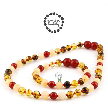 SET BAYI AMBER DENGAN RED AGATE, YELLOW JADE. LE585