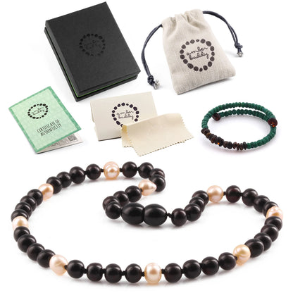 KALUNG BAYI AMBER DENGAN PINK PEARL. P3