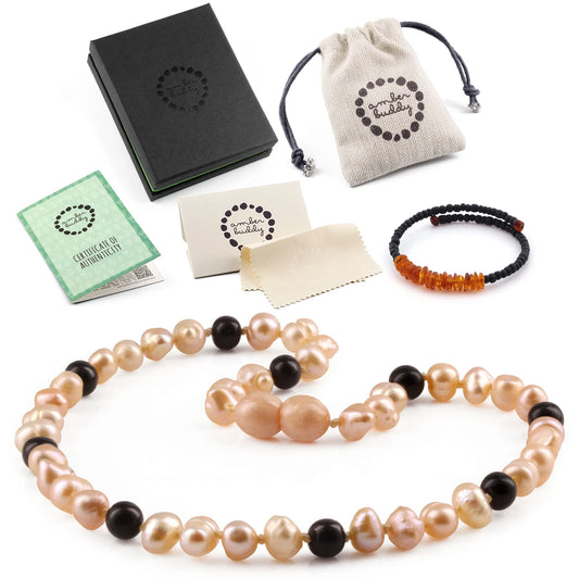 KALUNG BAYI MUTIARA DENGAN BALTIC AMBER. P4