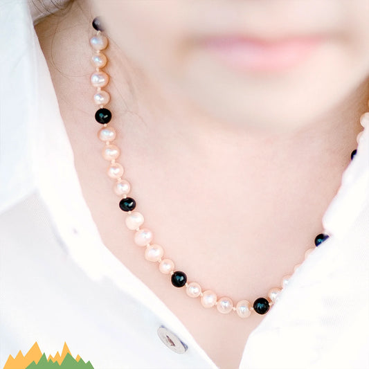 KALUNG MUTIARA DENGAN BALTIC AMBER UNTUK JUNIOR. P4