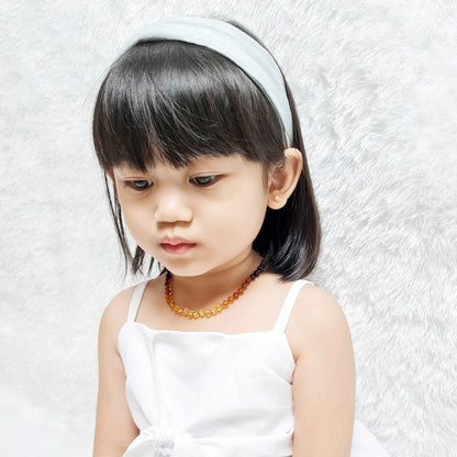 KALUNG AMBER BAYI RAINBOW GLOSSY 32CM. 5X4MM