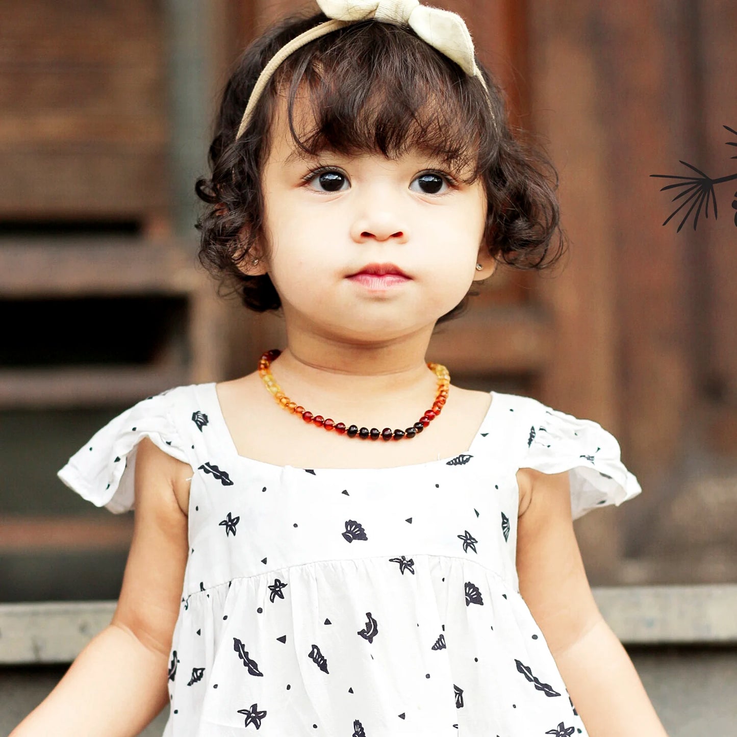 KALUNG AMBER BAYI RAINBOW GLOSSY 32CM. 5X4MM