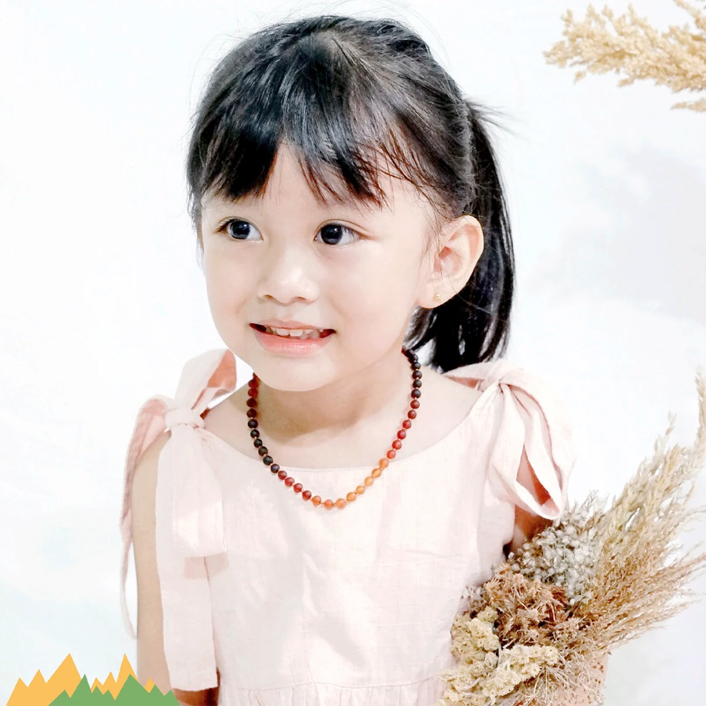 KALUNG AMBER BAYI RAINBOW BROWN MATTE 32CM. 5X5MM