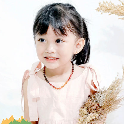 KALUNG AMBER BAYI RAINBOW BROWN MATTE 32CM. 5X5MM