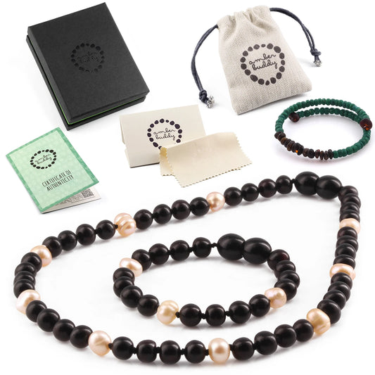 SET BAYI AMBER DENGAN PINK PEARL. P3