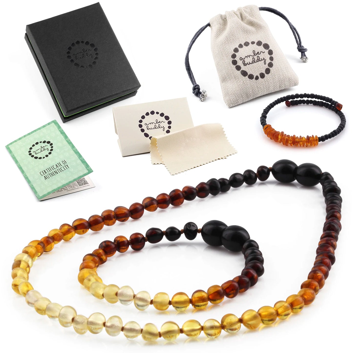 KALUNG & GELANG AMBER BAYI RAINBOW GLOSSY 32CM & 14CM. 5X4MM