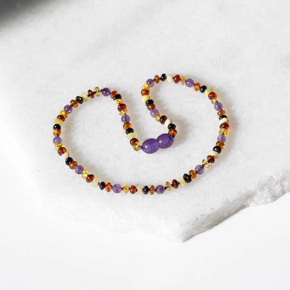 KALUNG BAYI AMBER DENGAN AMETHYST. XR42M-AM