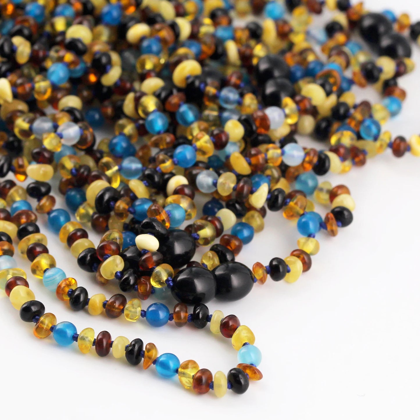 KALUNG BAYI AMBER DENGAN BLUE LACE AGATE. XR42M-BL
