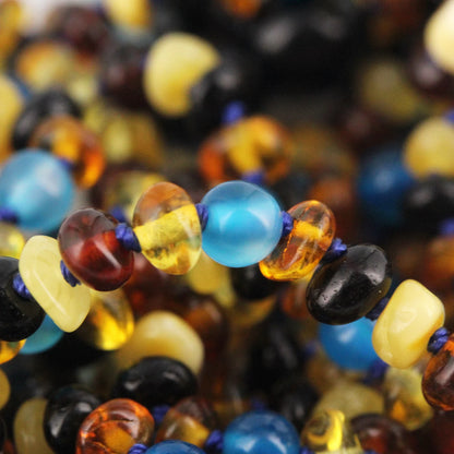 KALUNG BAYI AMBER DENGAN BLUE LACE AGATE. XR42M-BL