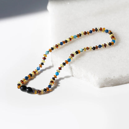 KALUNG BAYI AMBER DENGAN BLUE LACE AGATE. XR42M-BL
