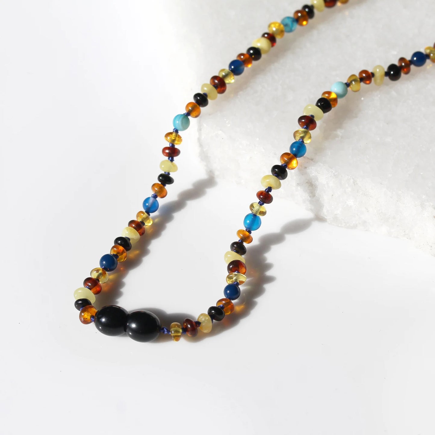 KALUNG BAYI AMBER DENGAN BLUE LACE AGATE. XR42M-BL