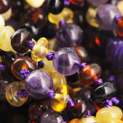 KALUNG BAYI AMBER DENGAN AMETHYST. XR53M-AM