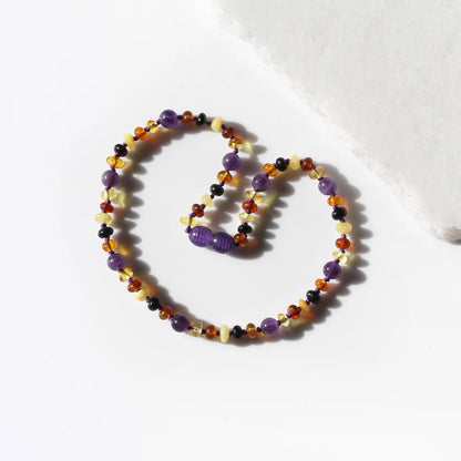 KALUNG BAYI AMBER DENGAN AMETHYST. XR53M-AM