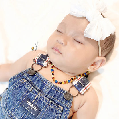 KALUNG BAYI AMBER DENGAN BLUE LACE AGATE. XR53M-BL