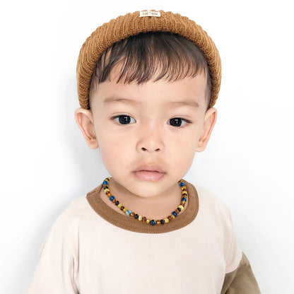 KALUNG BAYI AMBER DENGAN BLUE LACE AGATE. XR53M-BL