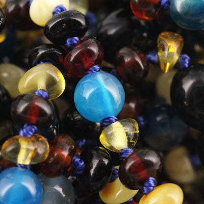 KALUNG BAYI AMBER DENGAN BLUE LACE AGATE. XR53M-BL